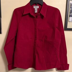 Bright Burgandy Tailored Blouse